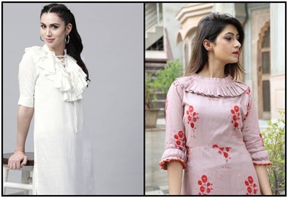 Neck design with frill cheap